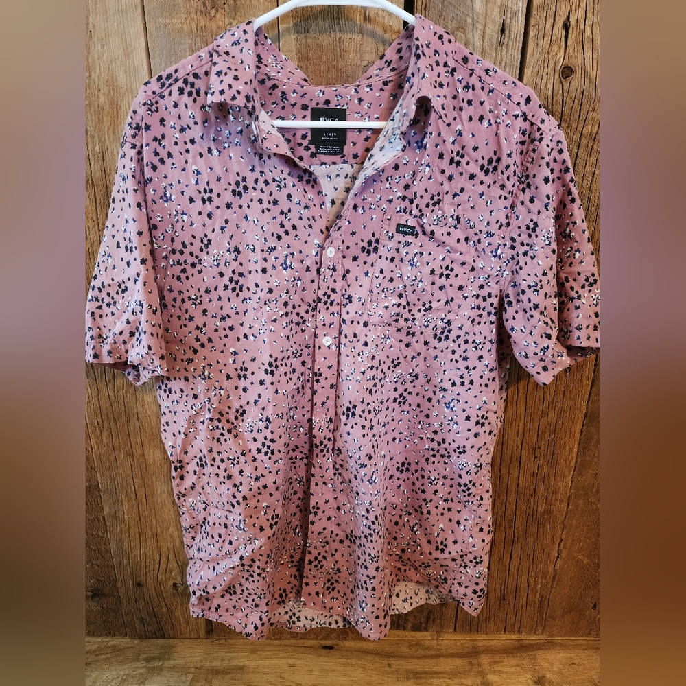 RVCA Mens Large Button Up Shirt